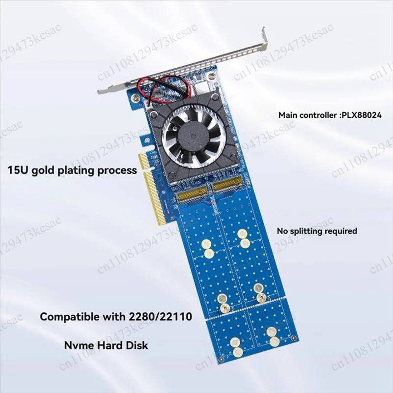 PCIe 4.0 NVMe M.2 拡張カード、PLX880 - Quad M.2 Nvme Pcie Bifurcation Card のレビューと価格