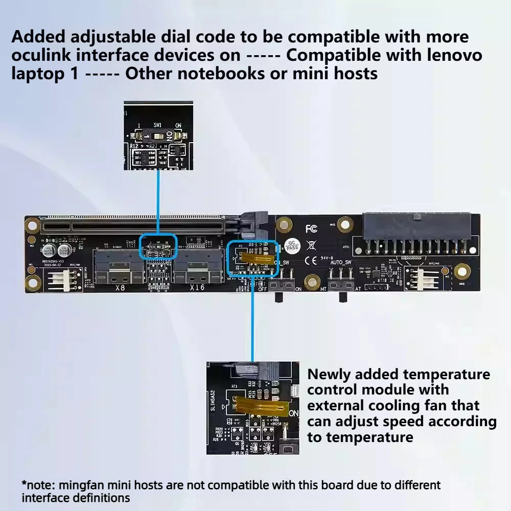 デュアルSlimSAS 8i Oculink グラフィックス - External Gpu Dock Pcie 4.0 Oculink のレビューと価格